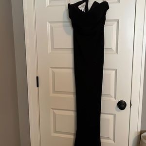 black, chiffon david’s bridal bridesmaid dress size 4